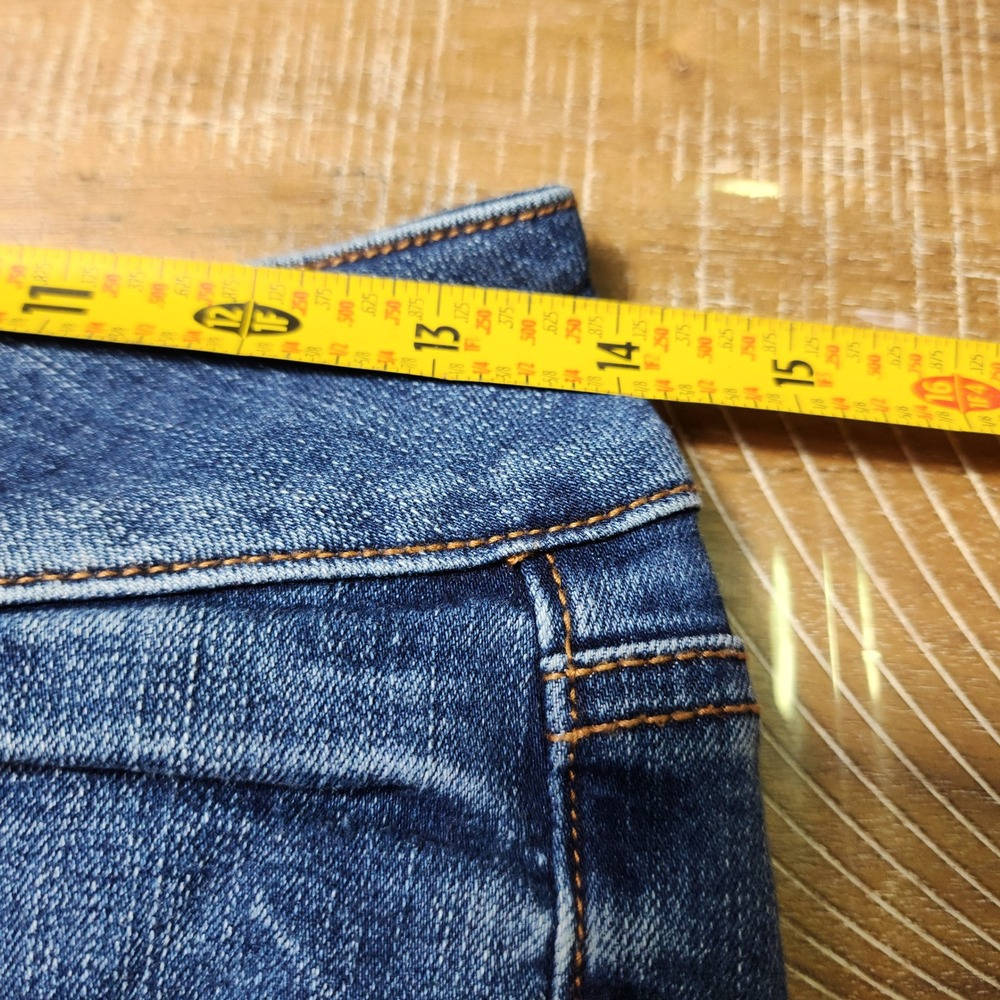 American Eagle Super Stretch Flare Jean Blue Medium Wash Size 4 X-Long Long Rise - Picture 6 of 9